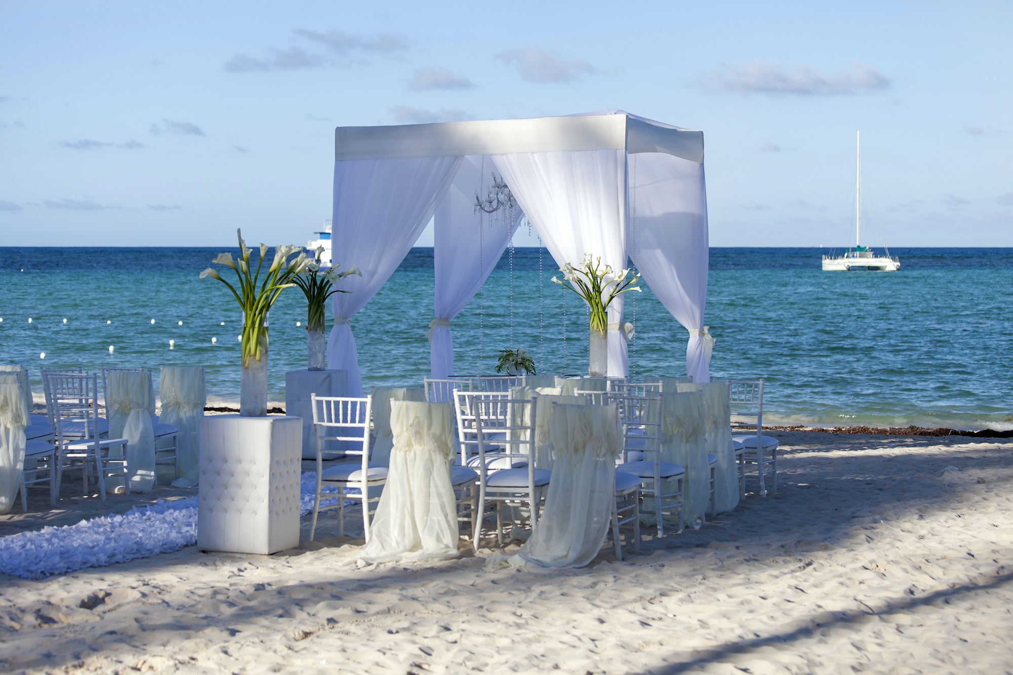 Beautiful wedding installation at the beach